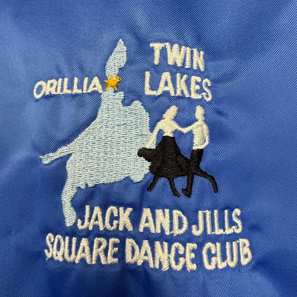 Funny Vintage Members  Satin Jacket Jack  Jill Square Dance Club Blue Size Large - Picture 3 of 9